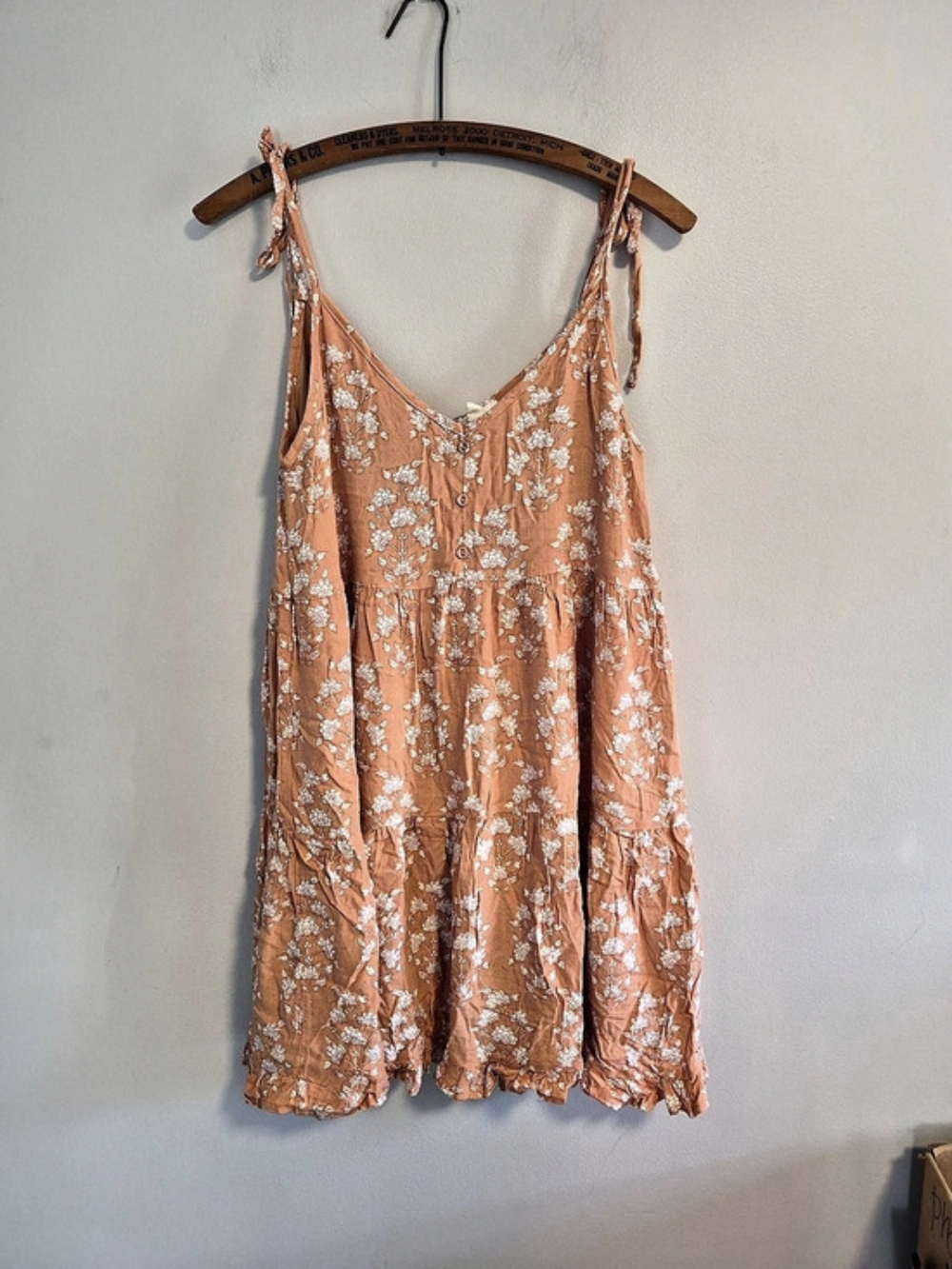 Re:Blu Small Orange Floral Spaghetti Strap Mini Dress